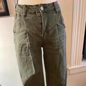 Women's Green High Waisted Jeans (S)